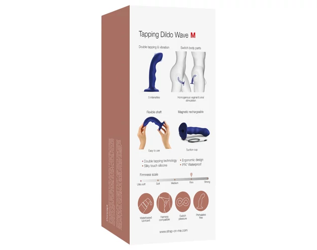 Strap-on-me M - vízálló, pulzáló G-pont vibrátor (kék)