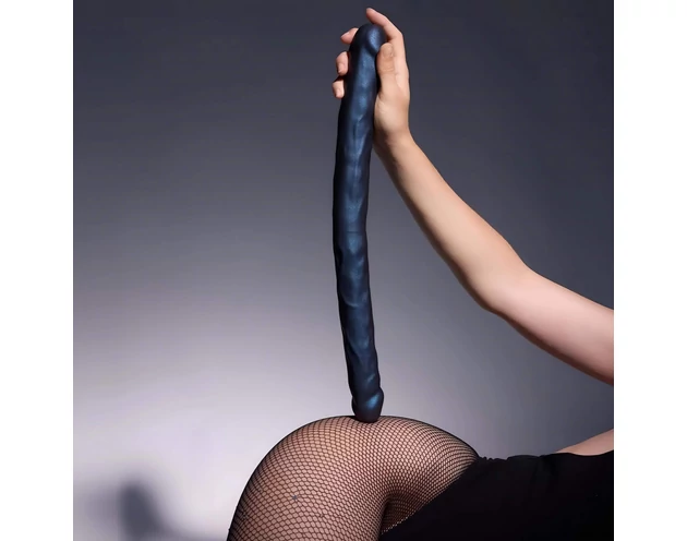 Strap-on-me - dupla dildó (metál kék)