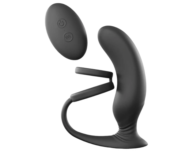 Love to Love - prosztata vibrátor gyűrűvel (fekete)