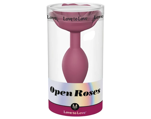 Love to Love Open Roses M - szilikon anál plug (piros)
