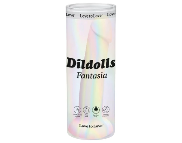 Dildolls Fantasia - tapadókorongos szilikon dildó (csíkos)