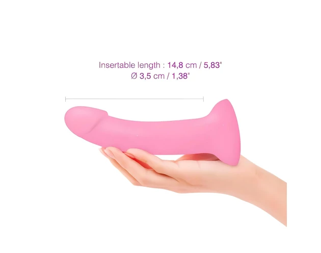 Dildolls Glitzy - tapadókorongos szilikon dildó (pink)