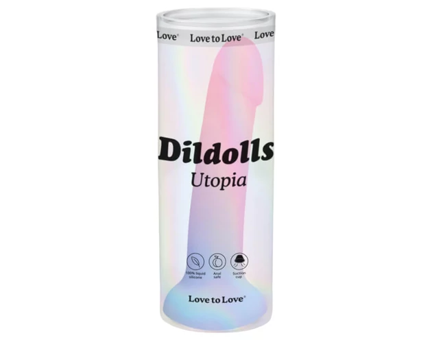 Dildolls Utopia - tapadókorongos szilikon dildó (színes)