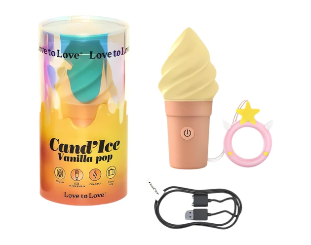 Love to Love Cand Ice - akkus csikló vibrátor (vanília)