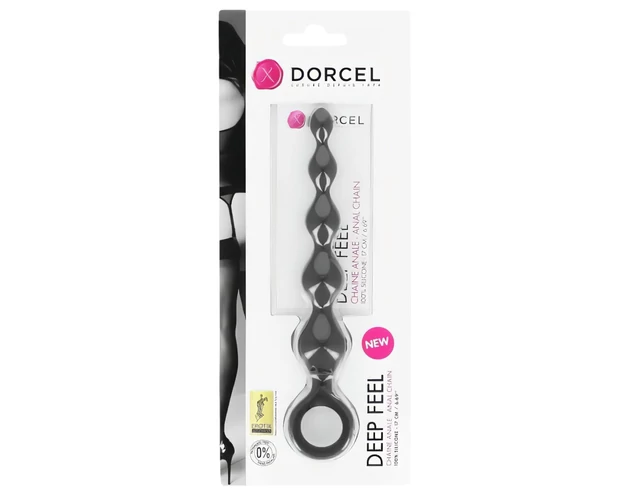 Dorcel Deep Feel - gyöngyös anál dildó (fekete)