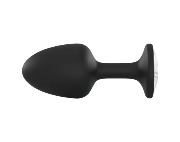 Dorcel Geisha Plug Diamond M - fehér köves anál plug (fekete)