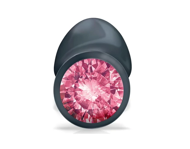 Dorcel Geisha Plug Ruby M - pink köves anál plug (fekete)