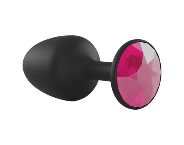 Dorcel Geisha Plug Ruby M - pink köves anál plug (fekete)