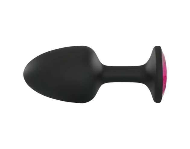 Dorcel Geisha Plug Ruby M - pink köves anál plug (fekete)