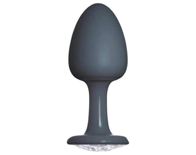 Dorcel Geisha Plug Diamond L - fehér köves anál plug (fekete)