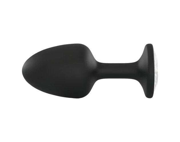 Dorcel Geisha Plug Diamond L - fehér köves anál plug (fekete)