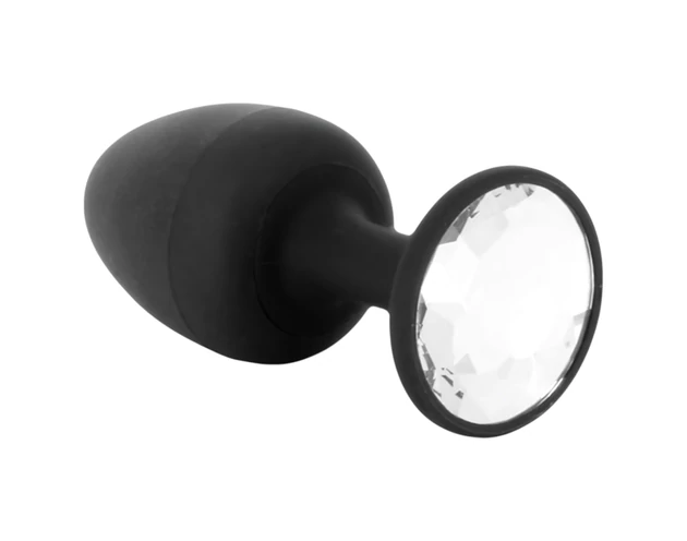 Dorcel Geisha Plug Diamond L - fehér köves anál plug (fekete)