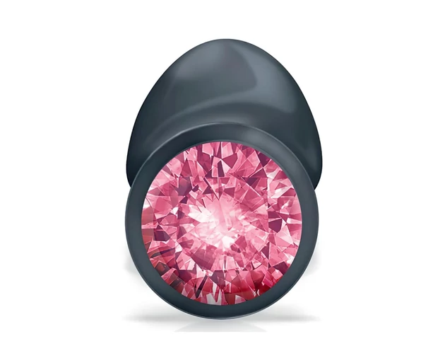 Dorcel Geisha Plug Ruby L - pink köves anál plug (fekete)