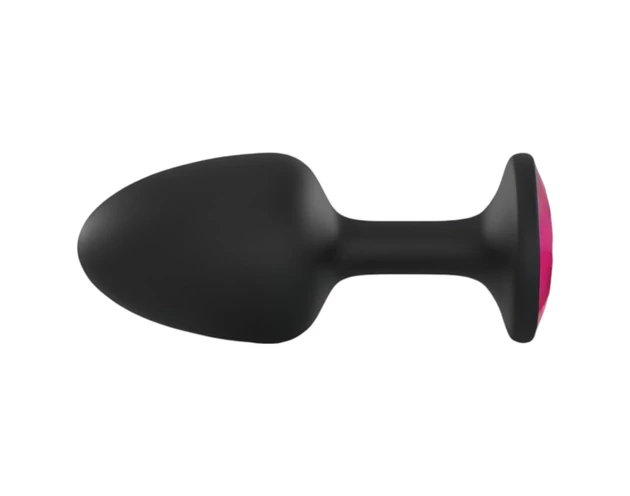 Dorcel Geisha Plug Ruby L - pink köves anál plug (fekete)