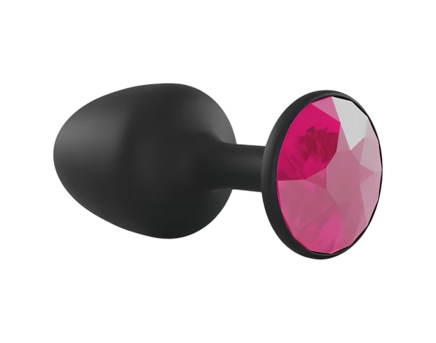 Dorcel Geisha Plug Ruby L - pink köves anál plug (fekete)