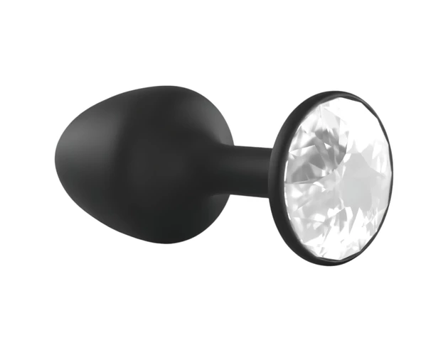 Dorcel Geisha Plug Diamond XL - fehér köves anál plug (fekete)