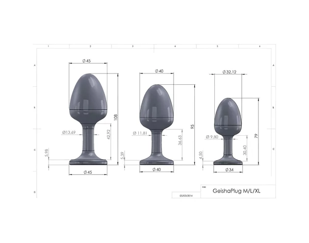 Dorcel Geisha Plug Diamond XL - fehér köves anál plug (fekete)
