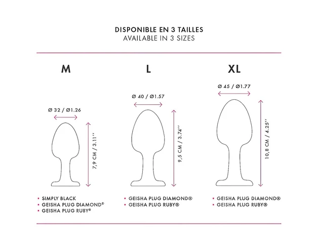 Dorcel Geisha Plug Diamond XL - fehér köves anál plug (fekete)