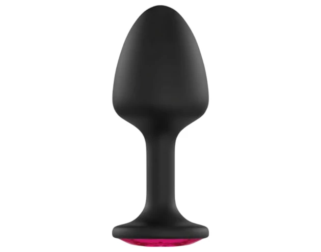 Dorcel Geisha Plug Ruby XL - pink köves anál plug (fekete)