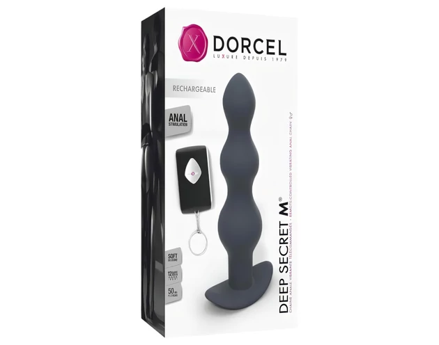 Dorcel Deep Secret M - akkus, rádiós anál vibrátor (fekete)