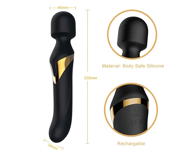 Dorcel Dual Orgasms Gold - 2in1 masszírozó vibrátor (fekete)
