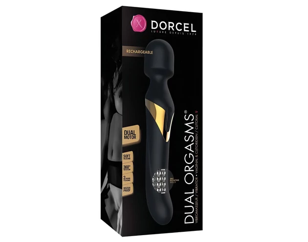 Dorcel Dual Orgasms Gold - 2in1 masszírozó vibrátor (fekete)