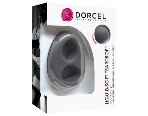 Dorcel Liquid-soft Teardrop - péniszgyűrű (szürke)