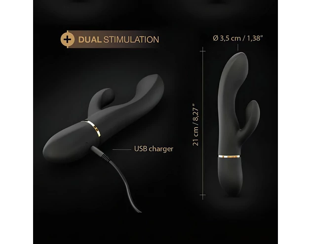Dorcel Glam Rabbit - akkus, csiklókaros vibrátor (fekete)
