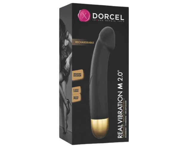 Dorcel Real Vibration M 2.0 - akkus vibrátor (fekete-arany)