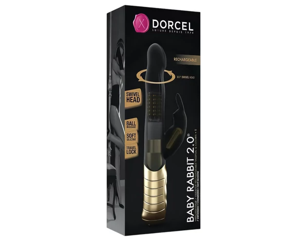 Dorcel Baby Rabbit 2.0 - csiklókaros vibrátor (fekete-arany)