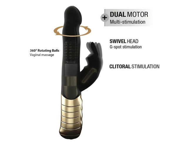 Dorcel Baby Rabbit 2.0 - csiklókaros vibrátor (fekete-arany)
