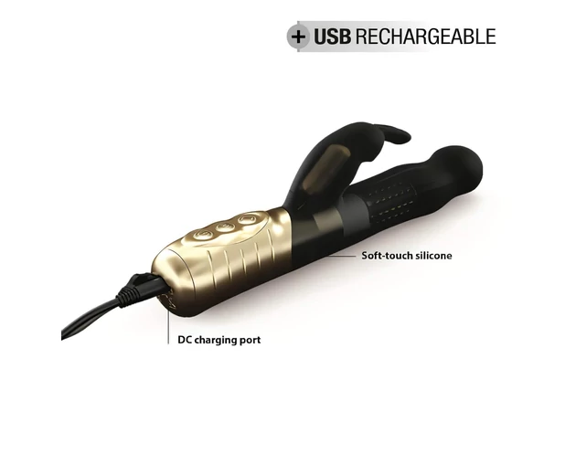 Dorcel Baby Rabbit 2.0 - csiklókaros vibrátor (fekete-arany)