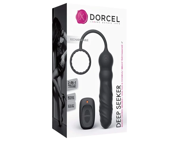 Dorcel Deep Seeker - akkus, rádiós anál vibrátor (fekete)