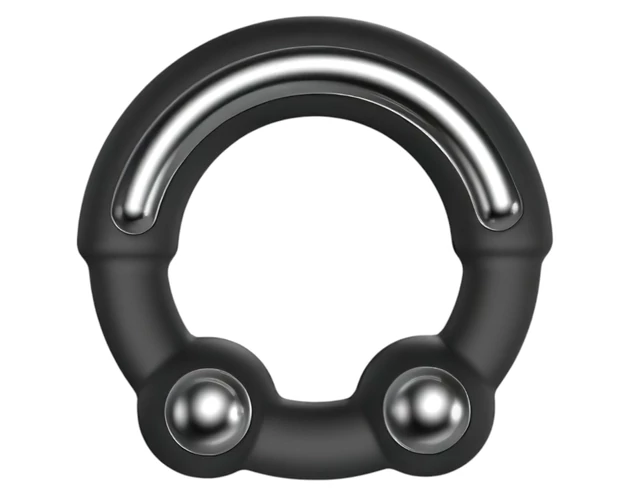 Dorcel Stronger Ring - fém betétes péniszgyűrű (fekete)