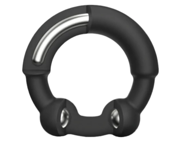 Dorcel Stronger Ring - fém betétes péniszgyűrű (fekete)