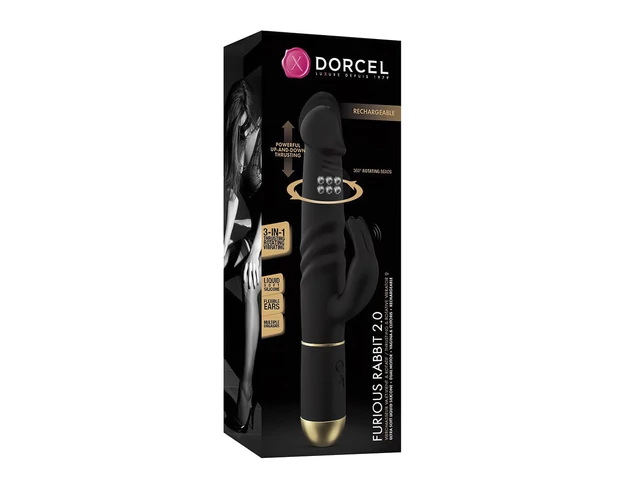 Dorcel Furious Rabbit 2.0 - lökő csiklókaros vibrátor (fekete)