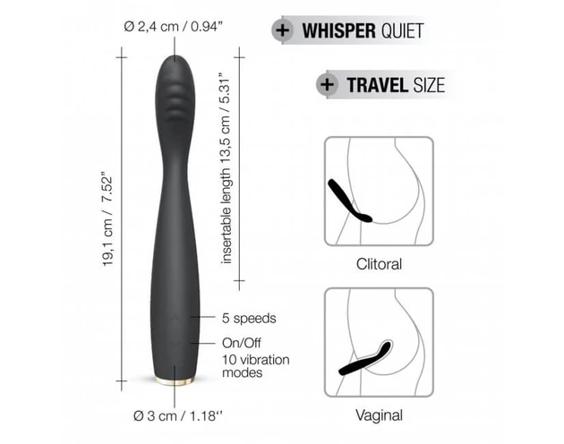 Dorcel G-slim - akkus, G-pont vibrátor (fekete)