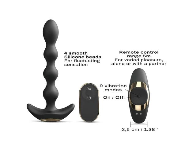 Dorcel Flexi Balls - akkus, rádiós anál vibrátor (fekete)
