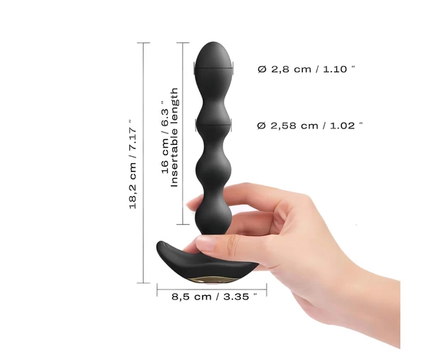 Dorcel Flexi Balls - akkus, rádiós anál vibrátor (fekete)