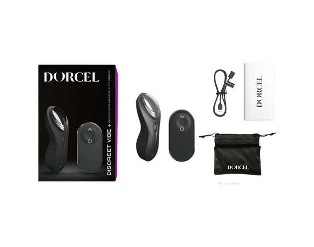Dorcel Discreet Vibe + - akkus, rádiós csikló vibrátor (fekete)