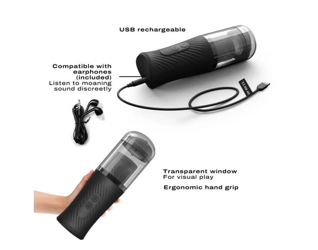 Dorcel Thrust Blow - akkus, lökő maszturbátor (fekete)