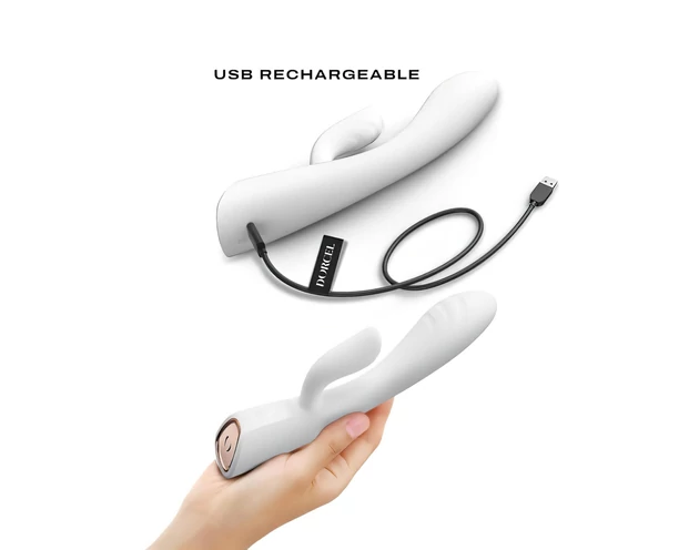 Dorcel Flexi Rabbit - melegítő csiklókaros vibrátor (fehér)
