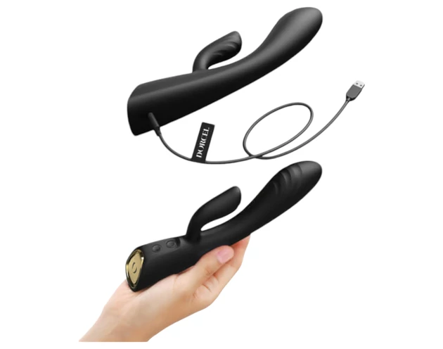 Dorcel Flexi Rabbit - melegítő csiklókaros vibrátor (fekete)