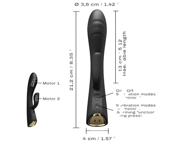 Dorcel Flexi Rabbit - melegítő csiklókaros vibrátor (fekete)