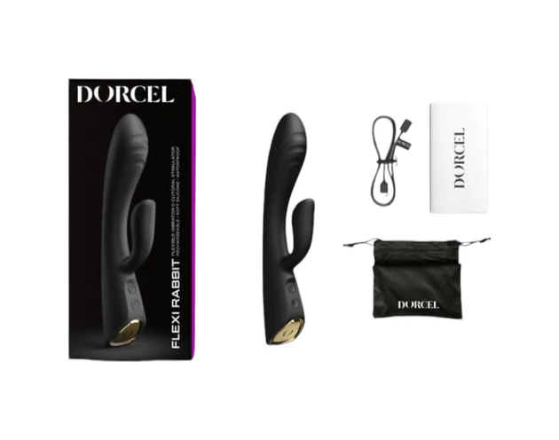 Dorcel Flexi Rabbit - melegítő csiklókaros vibrátor (fekete)