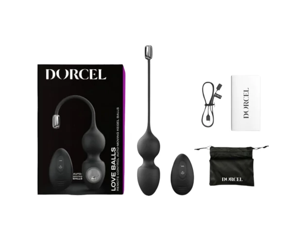 Dorcel Love Balls - mágneses gésagolyó duó (fekete)