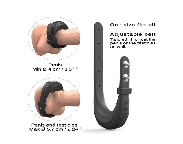 Dorcel - vibrációs, állítható péniszgyűrű (fekete)