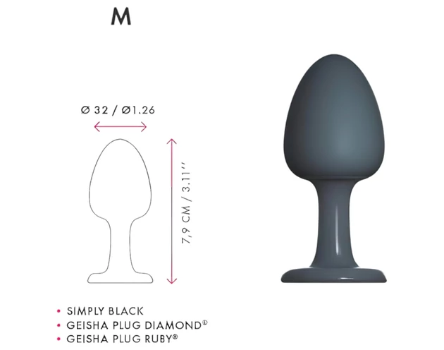 Dorcel Geisha Plug M - golyós anál plug (fekete)