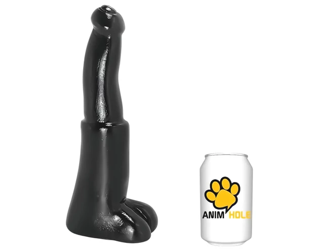 AnimHole Bull - bika pénisz dildó - 25cm (fekete)