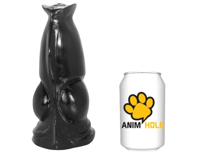 AnimHole Wolf - farkas pénisz dildó - 21cm (fekete)